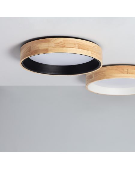 Plafonnier LED Rond Bois 20W CCT Sélectionnable Dari Ø470 mm