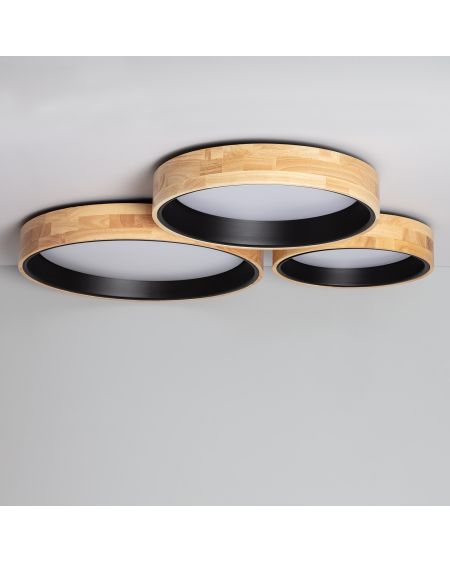 Plafonnier LED Rond Bois 20W CCT Sélectionnable Dari Ø470 mm