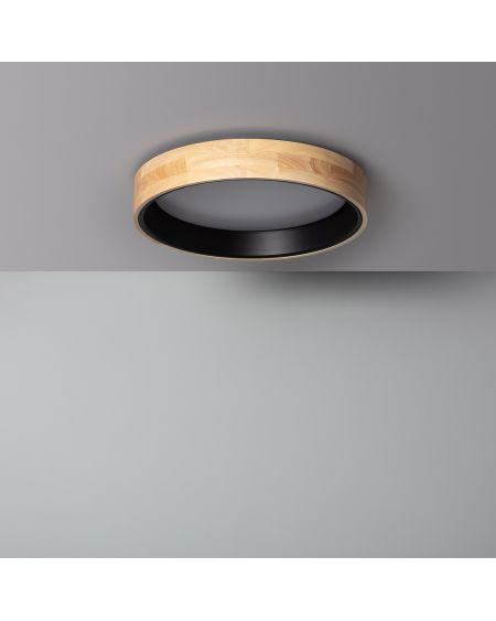 Plafonnier LED Rond Bois 20W CCT Sélectionnable Dari Ø470 mm