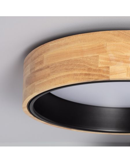 Plafonnier LED Rond Bois 20W CCT Sélectionnable Dari Ø470 mm
