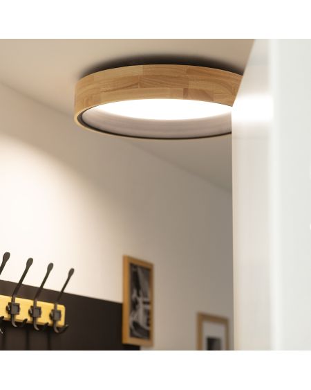 Plafonnier LED Rond Bois 20W CCT Sélectionnable Dari Ø470 mm
