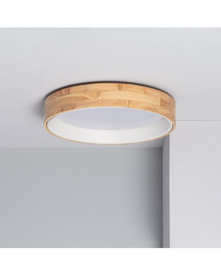 Plafonnier LED Rond Bois 20W CCT Sélectionnable Dari Ø470 mm