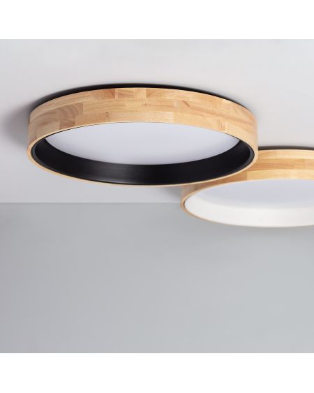 Plafonnier LED Rond Bois 30W CCT Sélectionnable Dari Ø570 mm