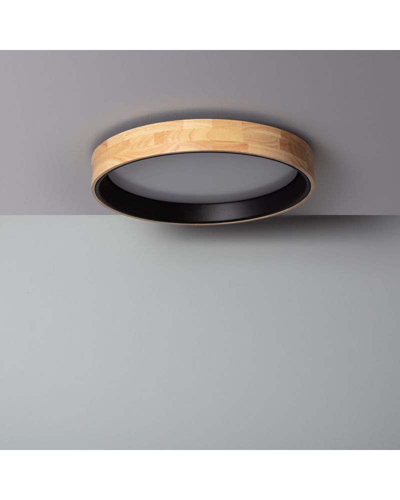 Plafonnier LED Rond Bois 30W CCT Sélectionnable Dari Ø570 mm