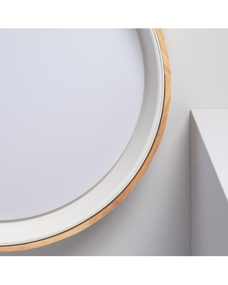 Plafonnier LED Rond Bois 30W CCT Sélectionnable Dari Ø570 mm