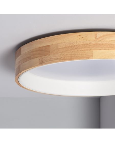 Plafonnier LED Rond Bois 30W CCT Sélectionnable Dari Ø570 mm