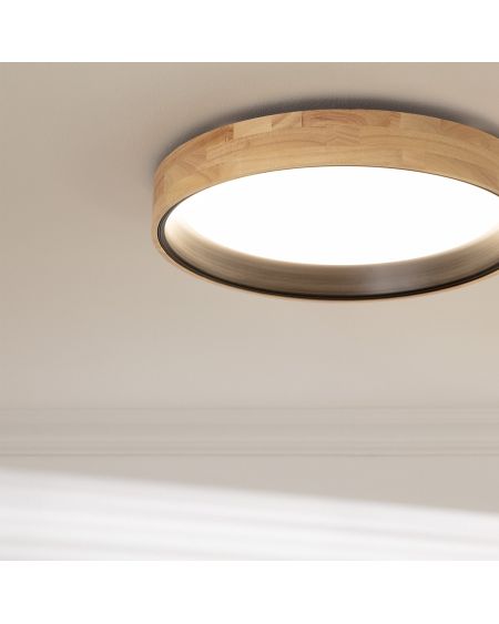 Plafonnier LED Rond Bois 30W CCT Sélectionnable Dari Ø570 mm