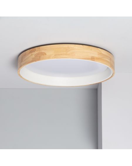 Plafonnier LED Rond Bois 30W CCT Sélectionnable Dari Ø570 mm