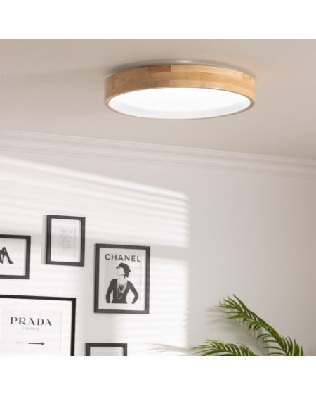 Plafonnier LED Rond Bois 30W CCT Sélectionnable Dari Ø570 mm