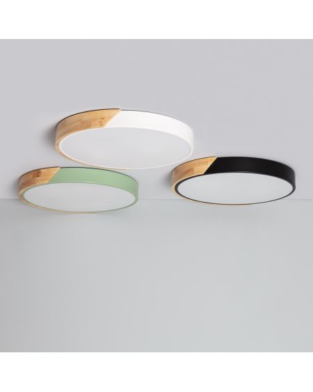 Plafonnier LED Rond Bois 24W CCT Sélectionnable Semi-Dari Ø418 mm