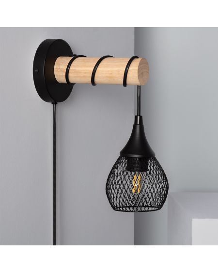 Lampe Murale Bois et Métal Monah