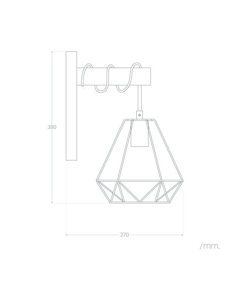 Lampe Murale Métal et Bois Sardo