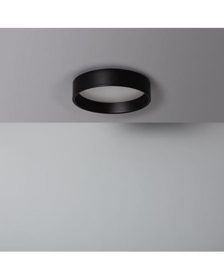 Plafonnier LED Rond Métal 15W CCT Sélectionnable Design Black Ø350 mm
