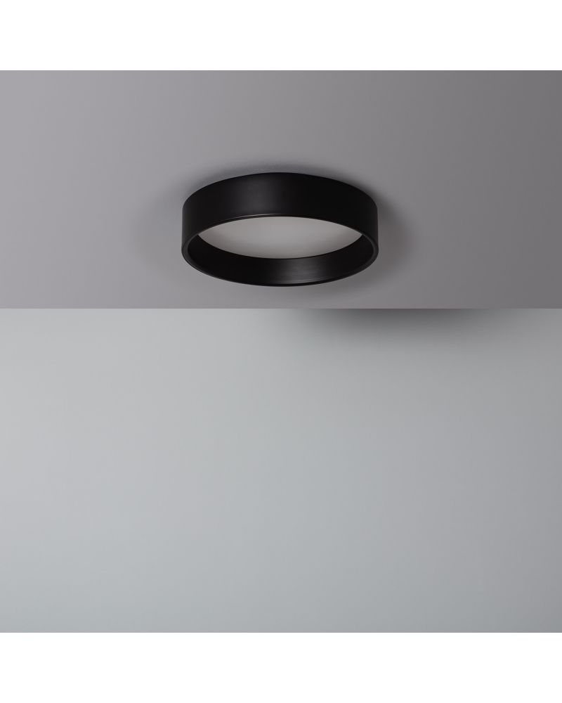 Plafonnier LED Rond Métal 15W CCT Sélectionnable Design Black Ø350 mm