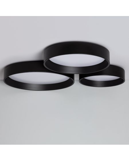 Plafonnier LED 20W Rond Ø450 mm Métal CCT Sélectionnable Noir Design