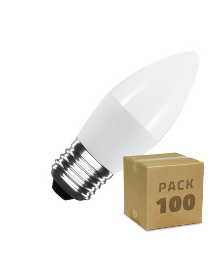 Boîte de 100 Ampoules LED E27 C37 5W Blanc Neutre