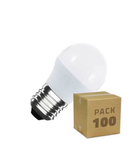 Boîte de 100 Ampoules LED E27 G45 5W Blanc Chaud