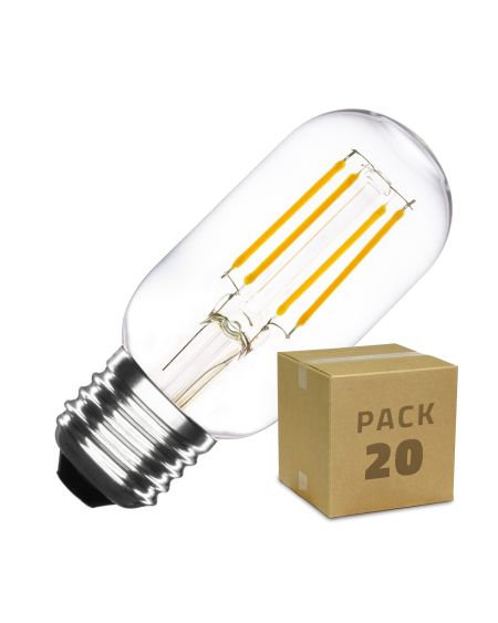 Boîte de 20 Ampoules LED E27 Dimmable Filament Tory T45 4W Blanc Chaud