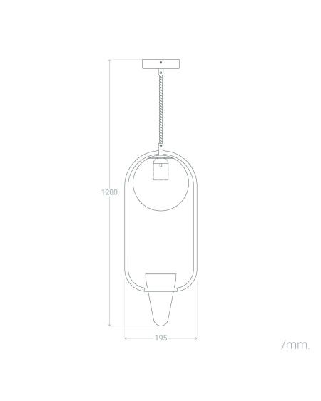 Suspension Métal et Verre Moonlight Puncak