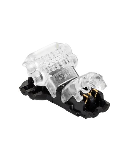 Connecteur Type T 2 Pôles pour Câble Non Dénudé de 0,5mm pour Ruban LED IP40