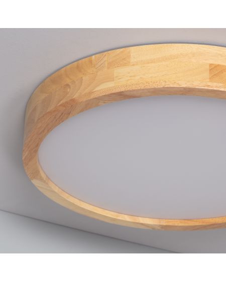 Plafonnier LED Rond Bois 20W CCT Sélectionnable Kayu Ø400 mm