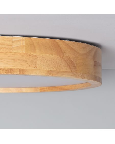 Plafonnier LED Rond Bois 20W CCT Sélectionnable Kayu Ø400 mm