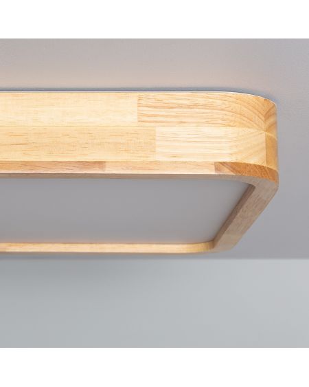 Plafonnier LED Carré Bois 20W CCT Sélectionnable Kayu 400x400 mm