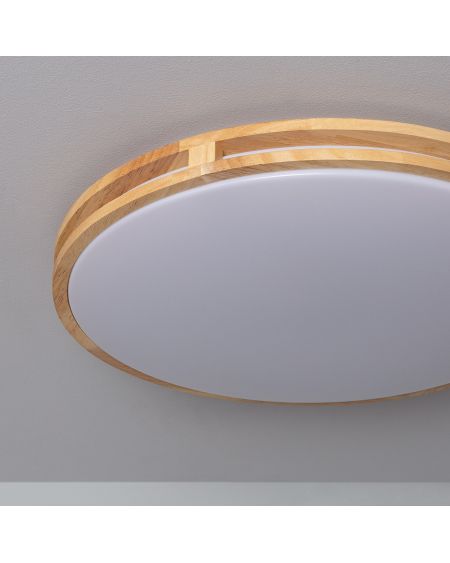 Plafonnier LED Rond Bois 20W CCT Sélectionnable Donati Ø405 mm
