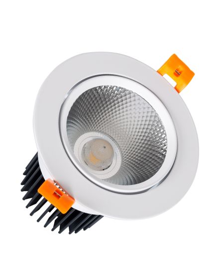 Spot LED Downlight Orientable COB Rond 15W blanc CRI92 Expert Color No Flicker Coupe Ø90mm