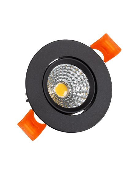 Spot LED Downlight COB Rond Orientable 3W Noir CRI92 Expert Color No Flicker Coupe Ø 55mm