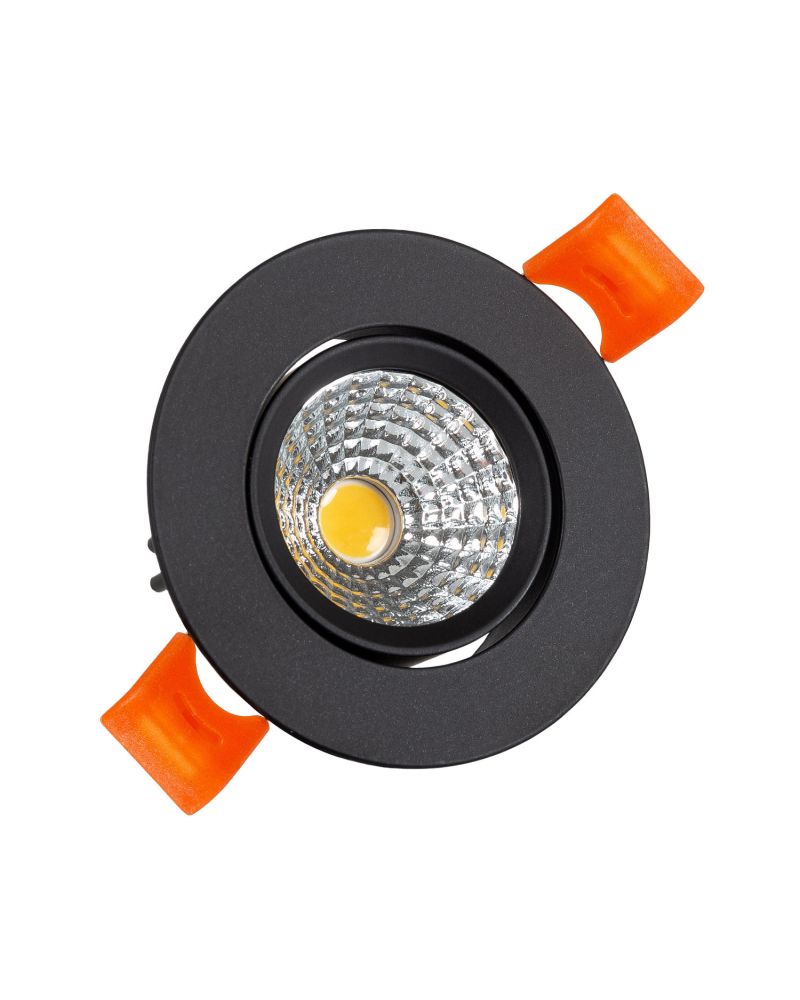 Spot LED Downlight COB Rond Orientable 5W Noir CRI92 Expert Color No Flicker Coupe Ø 55mm