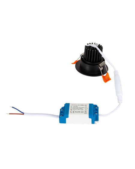 Spot LED Downlight COB Rond Orientable 5W Noir CRI92 Expert Color No Flicker Coupe Ø 55mm