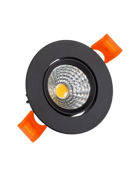Spot LED Downlight Orientable COB Rond 15W Noir CRI92 Expert Color No Flicker Coupe Ø90mm