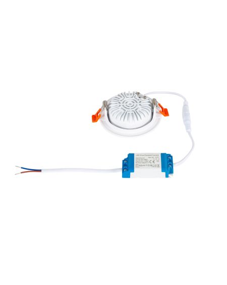 Spot LED Downlight Superslim COB LIFUD Rond Orientable 10W Blanc CRI90 Expert Color No Flicker Coupe Ø 90mm