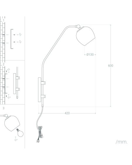 Lampe Murale Métal Bando