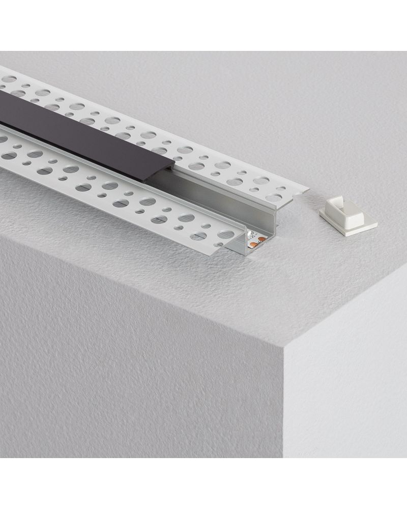 Profilé Aluminium Encastré dans Plâtre / Placo 2m pour Ruban LED