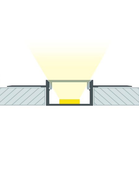 Profilé Aluminium Encastré dans Plâtre / Placo 2m pour Ruban LED