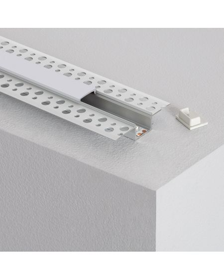 Profilé Aluminium avec Capot Continu Intégration dans Plâtre / Placo pour Ruban LED Jusqu'à 15mm