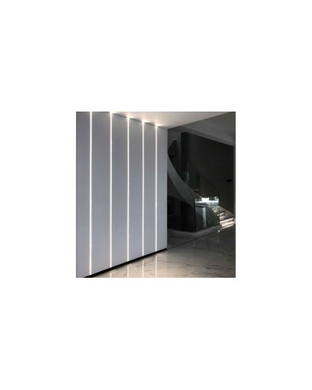 Profilé Aluminium avec Capot Continu Intégration dans Plâtre / Placo pour Ruban LED Jusqu'à 15mm