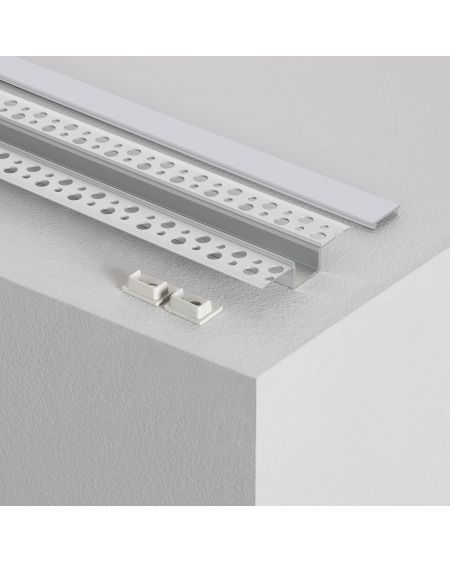 Profilé Aluminium avec Capot Continu Intégration dans Plâtre / Placo pour Ruban LED Jusqu'à 15mm
