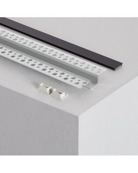 Profilé Aluminium avec Capot Continu Intégration dans Plâtre / Placo pour Ruban LED Jusqu'à 15mm