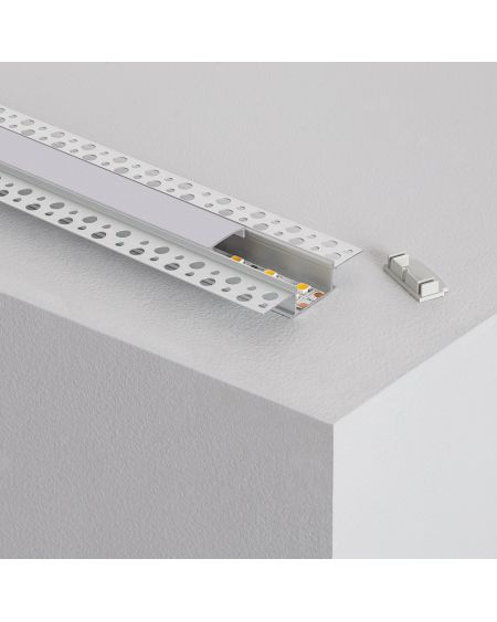 Profilé Aluminium Intégration dans Plâtre / Placo pour Double Ruban LED Jusqu'à 20mm