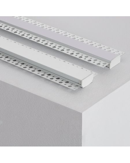 Profilé Aluminium Intégration dans Plâtre / Placo pour Double Ruban LED Jusqu'à 20mm