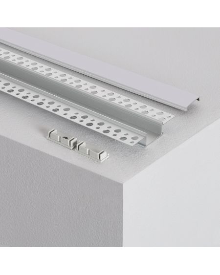 Profilé Aluminium Intégration dans Plâtre / Placo pour Double Ruban LED Jusqu'à 20mm