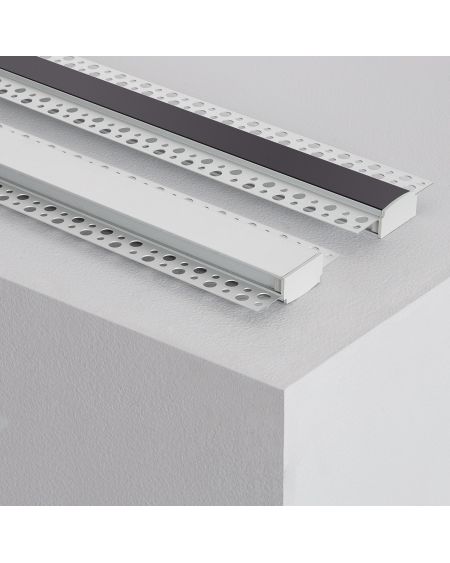 Profilé Aluminium Intégration dans Plâtre / Placo pour Double Ruban LED Jusqu'à 20mm