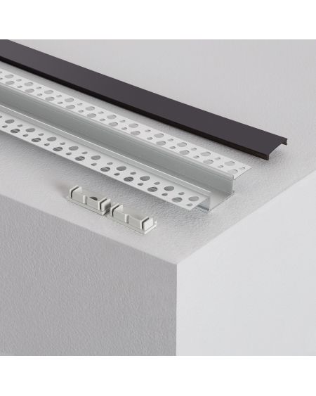 Profilé Aluminium Intégration dans Plâtre / Placo pour Double Ruban LED Jusqu'à 20mm