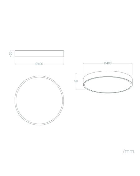 Plafonnier LED Rond Métal 24W CCT Sélectionnable Iris Ø400 mm
