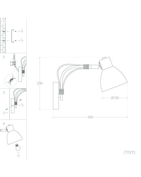 Lampe Murale Bois et Métal Cubal