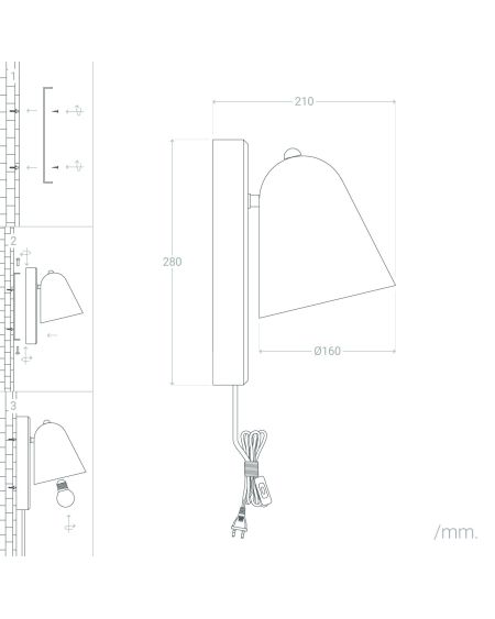 Lampe Murale Bois et Métal Mysen