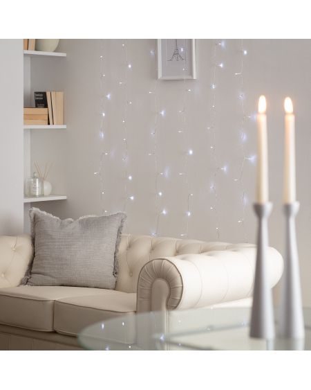 Guirlande LED Rideau à Piles 1m